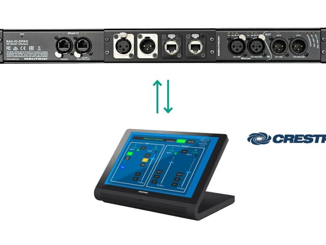 Crestron-Modul für NA2-IO-DRPO – MIC, Line, AES Dante-Interface | Neutrik